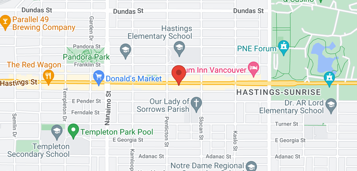 map of 305 2636 E HASTINGS STREET